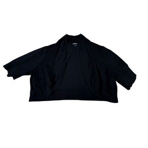 Torrid Women's Open Crop Cardigan Sweater 3/4 Sleeve Nylon Black Plus Size 3